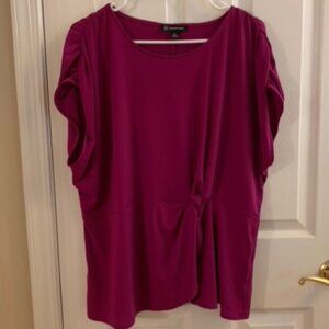 Dark Pink Ruched Top, Size 2x